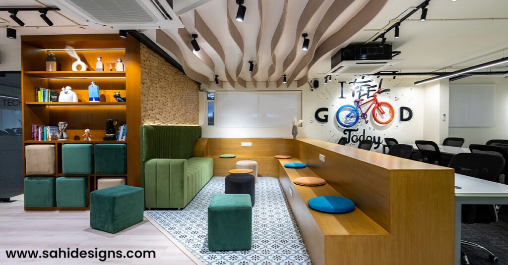 "Skyline Statements: Crafting Ceilings that Define Office Identity"